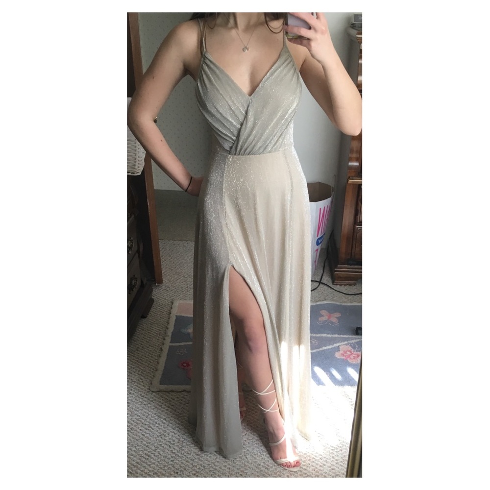 Champagne/Silver Prom dress